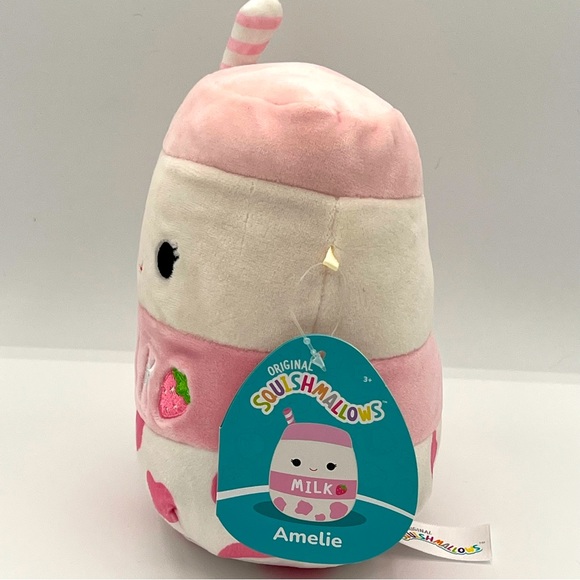 Squishmallows 7” Amelie the Strawberry Milk Box - Picture 4 of 6